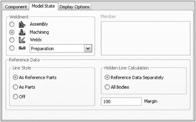 Weldment state settings