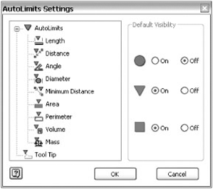 AutoLimits Settings dialog box