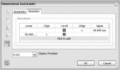 Dimensional AutoLimits dialog box