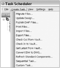 Create Task menu