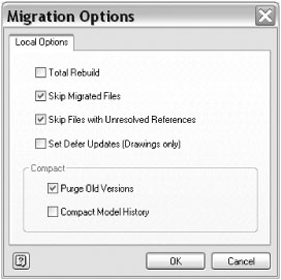 Migration Options dialog box