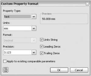 Customizing an exported parameter format