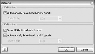 Loads & Supports Options dialog box