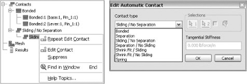 Contact edit options