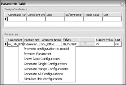 Defining a parameter range