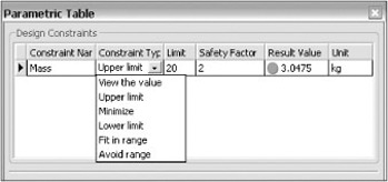 Configuring a design constraint