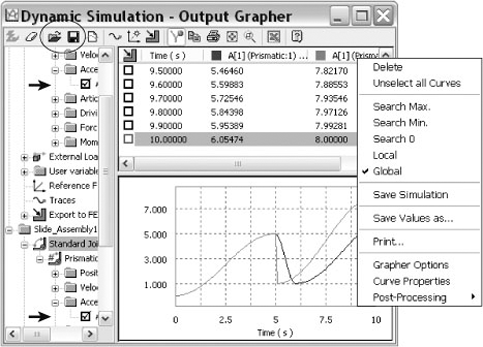 An imported acceleration curve