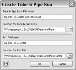 Create Tube & Pipe Run dialog box