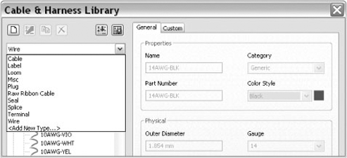 Cable and harness library