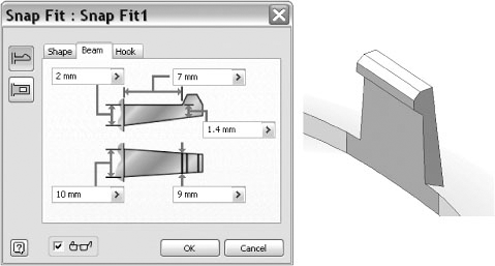 Snap fit feature