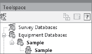 Expand the Sample equipment database to reveal the Sample equipment entry.