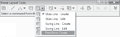 Use the pull-down list to choose the Free Form Create tool.