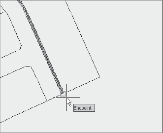 Choose the intersection of the right-of-way and the parcel boundary as the endpoint on the frontage.