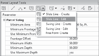 Additional editing options on the Parcel Layout Tools dialog