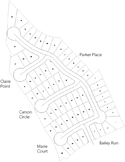 Site layout with proposed street names
