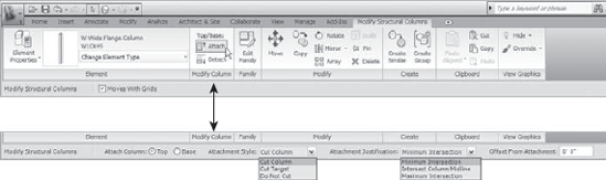 Options bar attachment