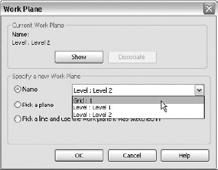 Setting the work plane of a view to Grid 1