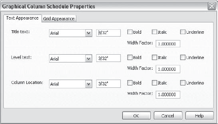 Setting the text appearance of the GCS