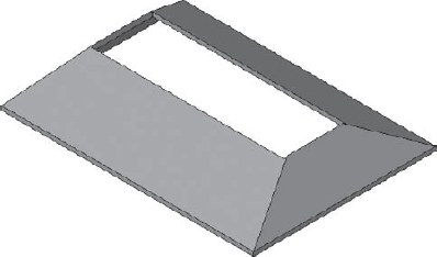 A cutoff mansard-style roof element