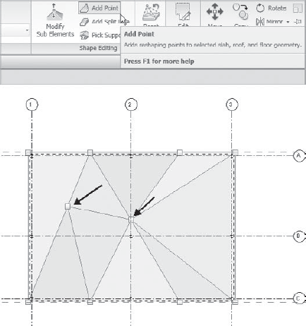 Adding elevation points to the roof diaphragm