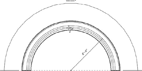 An arced wall passing through three points