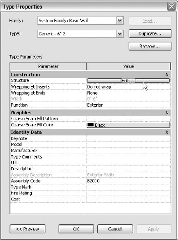 Edit the structure by clicking the Edit button in the Structure row.