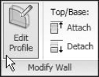 Click the Edit Profile button on the Modify Wall panel.