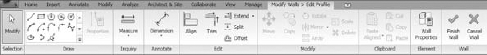 The Modify Walls Edit Profile tab appears when you edit a wall.