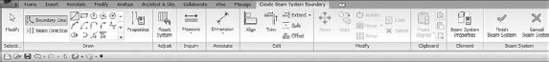 The Create Beam System Boundary tab for sketching the beam system boundary