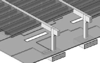 Many framing types are available in Revit Structure, like this precast concrete system.