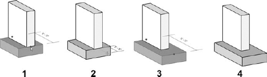 After selecting a wall foundation, choose the blue-filled dot control to adjust its end extension past the end of the wall.