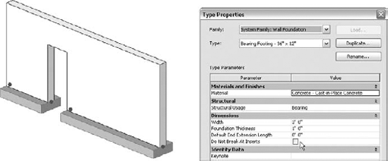 The result of disabling the Do Not Break At Inserts parameter