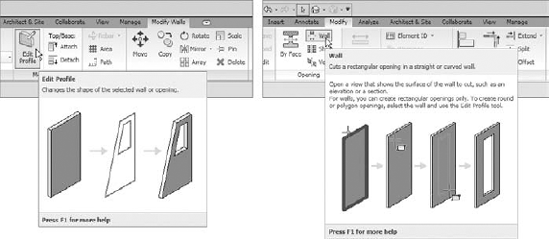 The Do Not Break At Inserts parameter is not recognized by the Edit Profile and Wall Opening tools.