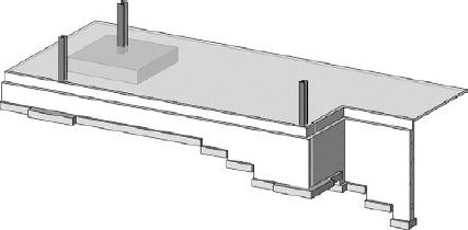 The results from editing the profile of a wall to form a stepped footing