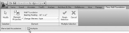 The Finish Selection and Cancel tools are available when the Multiple option is checked.