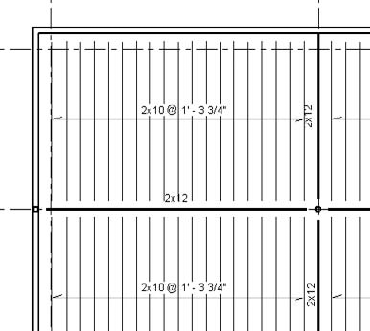 A Beam System tag applied to wood floor framing