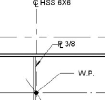 Simple centerline and plate symbol with added label