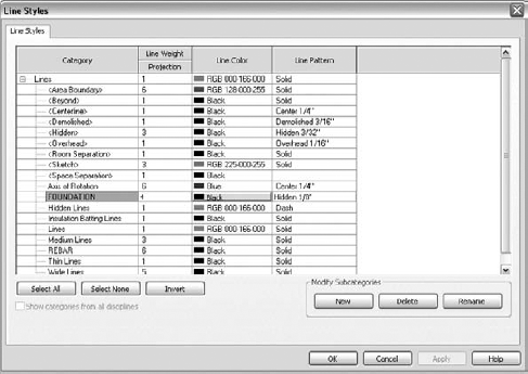 Line Styles dialog box