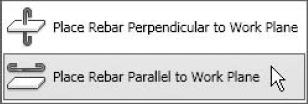 The Place Rebar Parallel to Work Plane option found on the Rebar tool