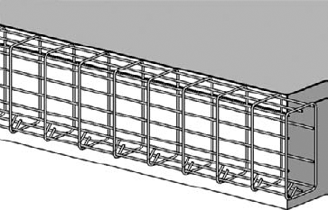 Showing the reinforcement in 3D but unobstructed in the view by the concrete