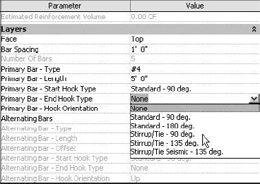 Parameters for edge reinforcement allow you to further control the function of the bars, such as primary spacing and the addition of alternating bars.