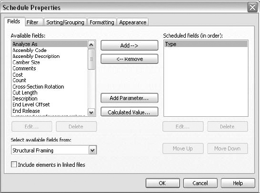 The Schedule Properties dialog box