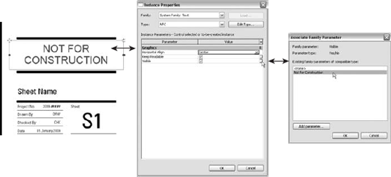 Create a Yes/No parameter to help control the display of elements in a title block family.