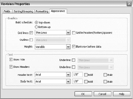 Revision Schedules offer more functionality when it comes to their appearance.