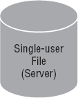 A single-user file saved to the network
