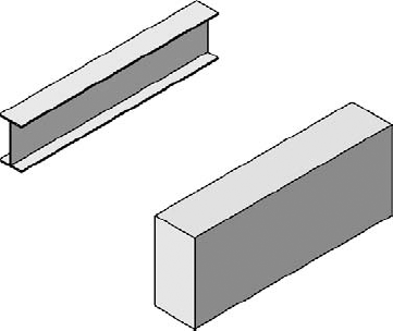 A face comparison between a steel beam and a concrete beam