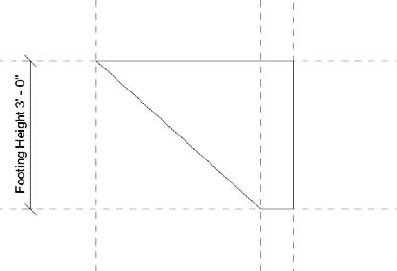 To draw the perimeter of the extrusion, select the reference planes with the Pick Lines tool and the Lock option. When sketching lines without the benefit of a reference plane, snap the ends to the reference plane intersections.