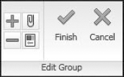 In Group Edit mode, you have access to the Edit Group panel on the Ribbon.