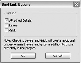 Revit Structure gives you the option of not bringing in redundant elements when you are binding a link.