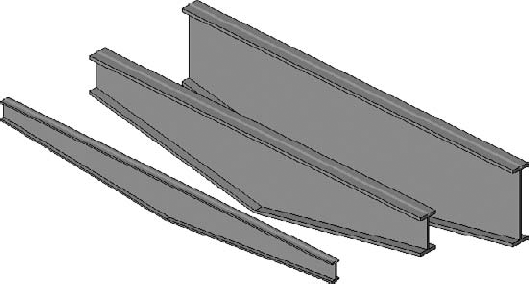 Tapered steel girder types created from a parametric family